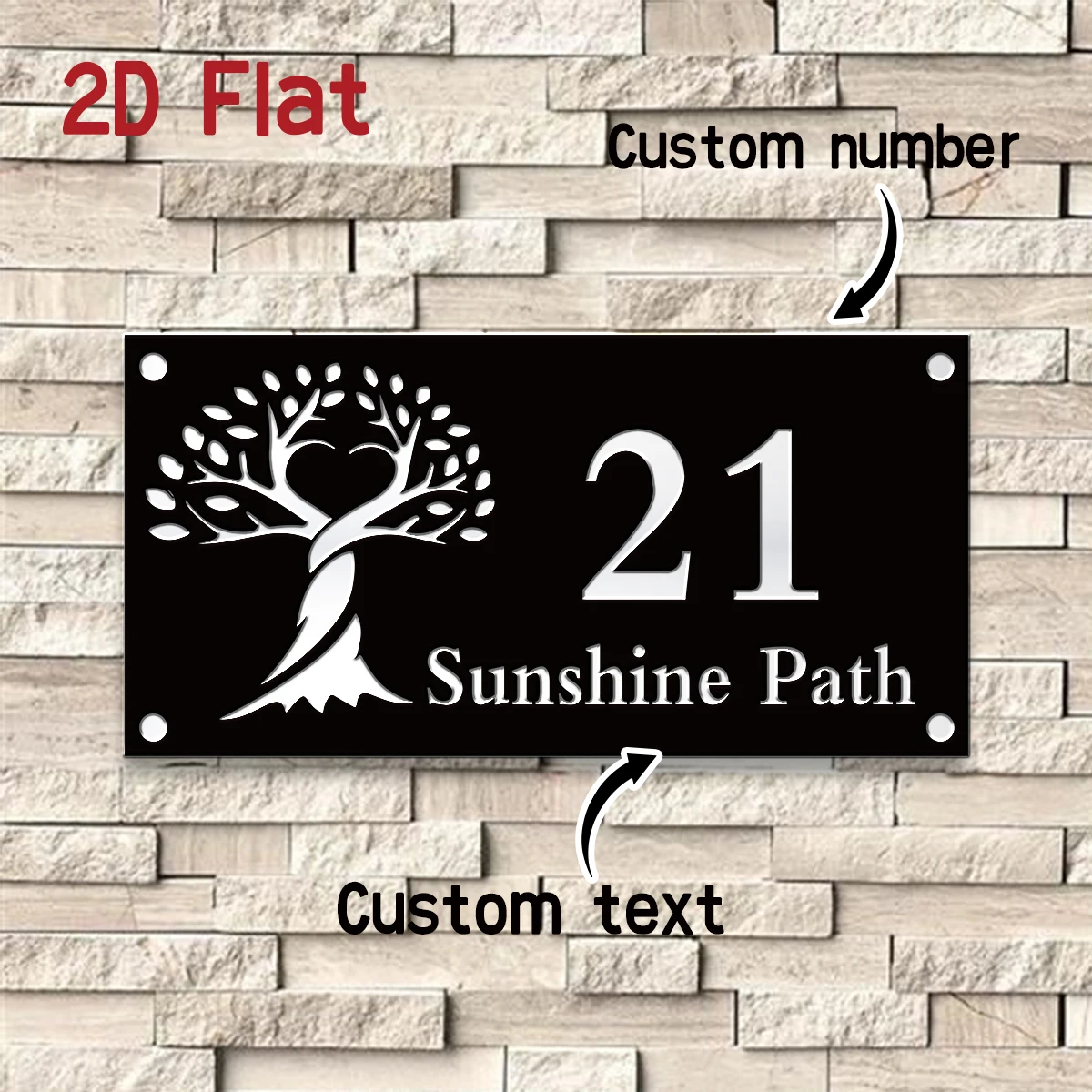 1pc Custom Number&Text